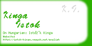 kinga istok business card